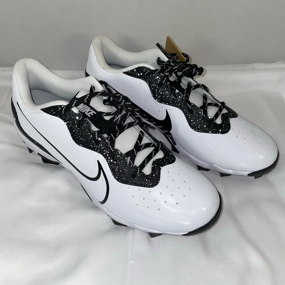 Nike Alpha Huarache 4 Keystone DJ6524-106 Black White Cleats Mens Size 10